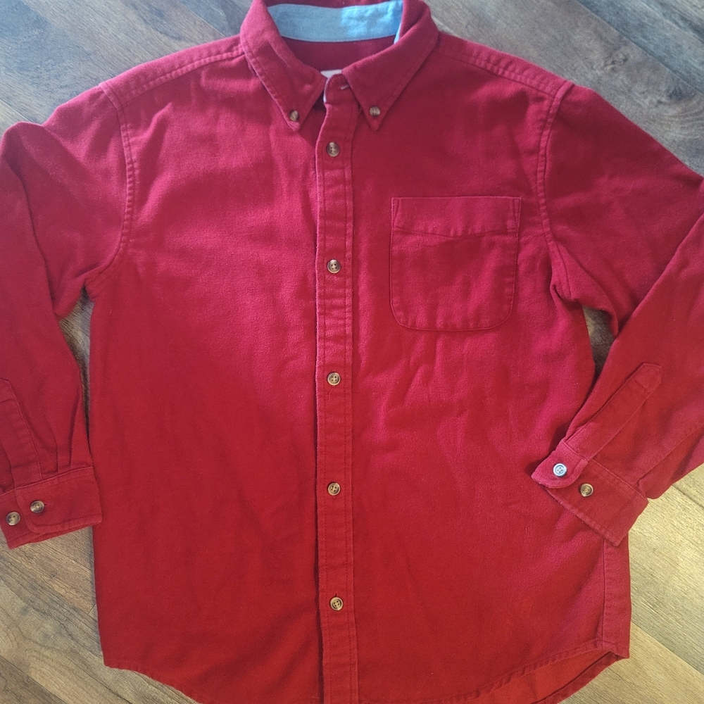 Talbots kids bright red shirt, thick size 10